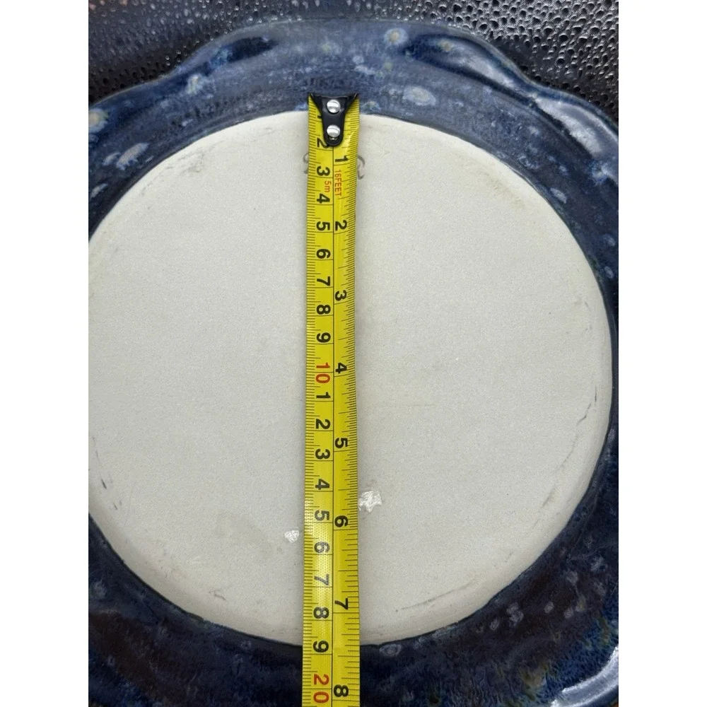 VTG‎ PKR Cobalt Hand Thrown Large Pottery Plate Desert Night Sky Stoneware